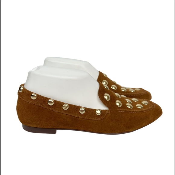 SOLD! SCHUTZ Laurie Studded Loafers in Wood Suede - Picture 2 of 8